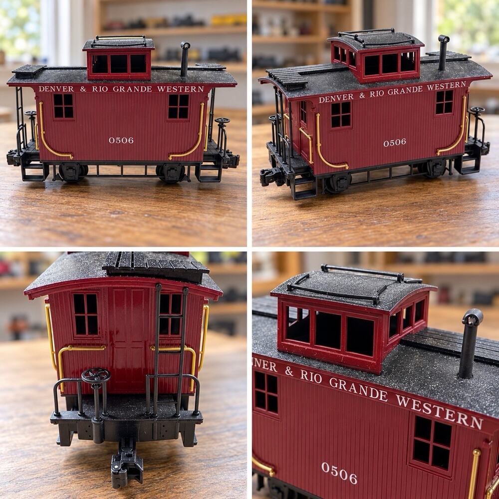 Bachmann G Scale Denver & Rio Grande Western 0506 Caboose Red Plastic Train Car
